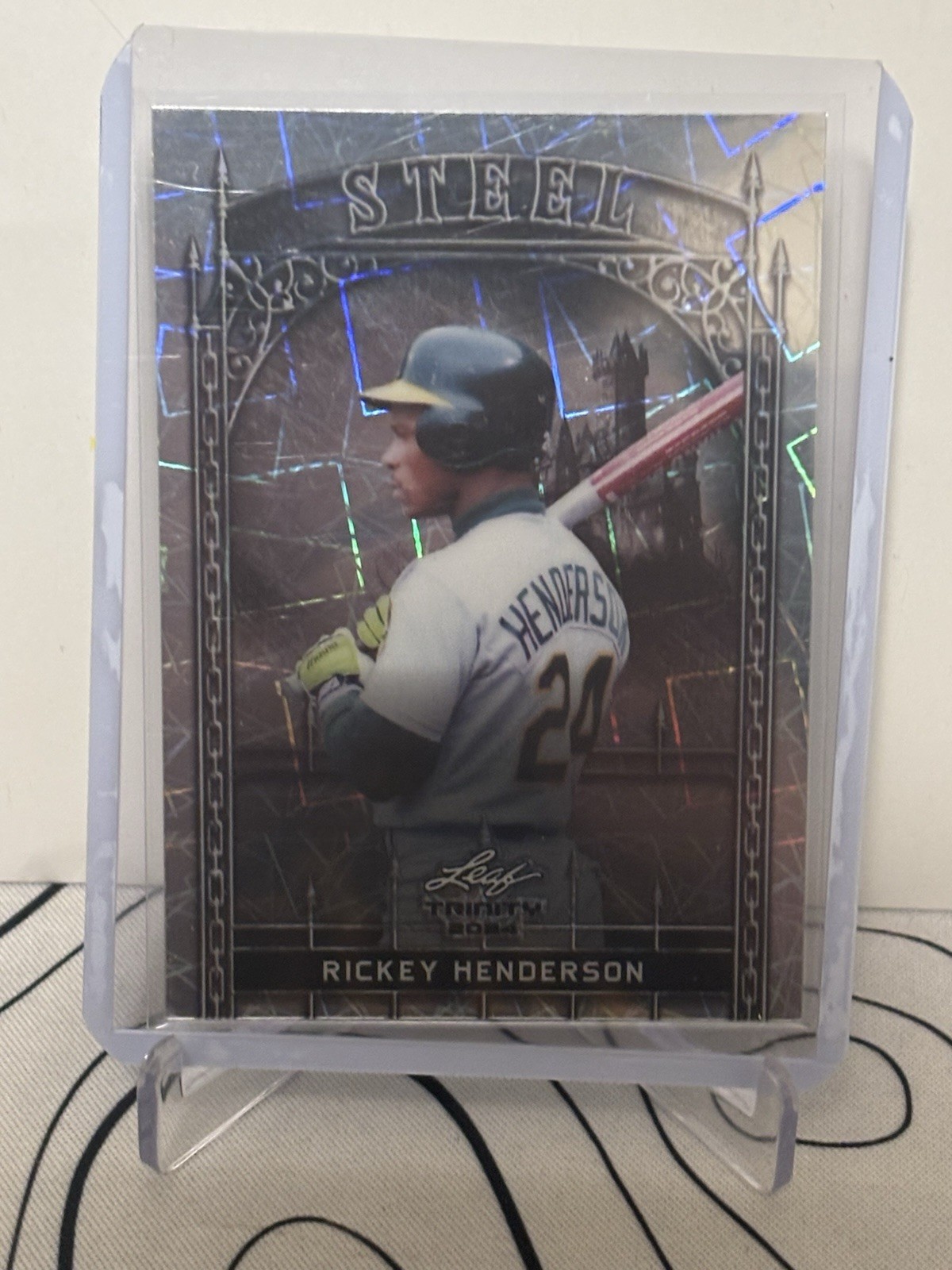 Leaf Trinity Mega Box 2024 Steel Insert Rickey Henderson #S-42 laser /290 