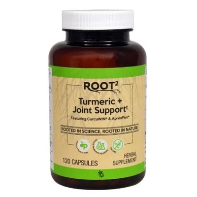Vitacost Root2 Turmeric Joint Support w/CurcuWIN  & ApresFlex  120 Caps 8/2027