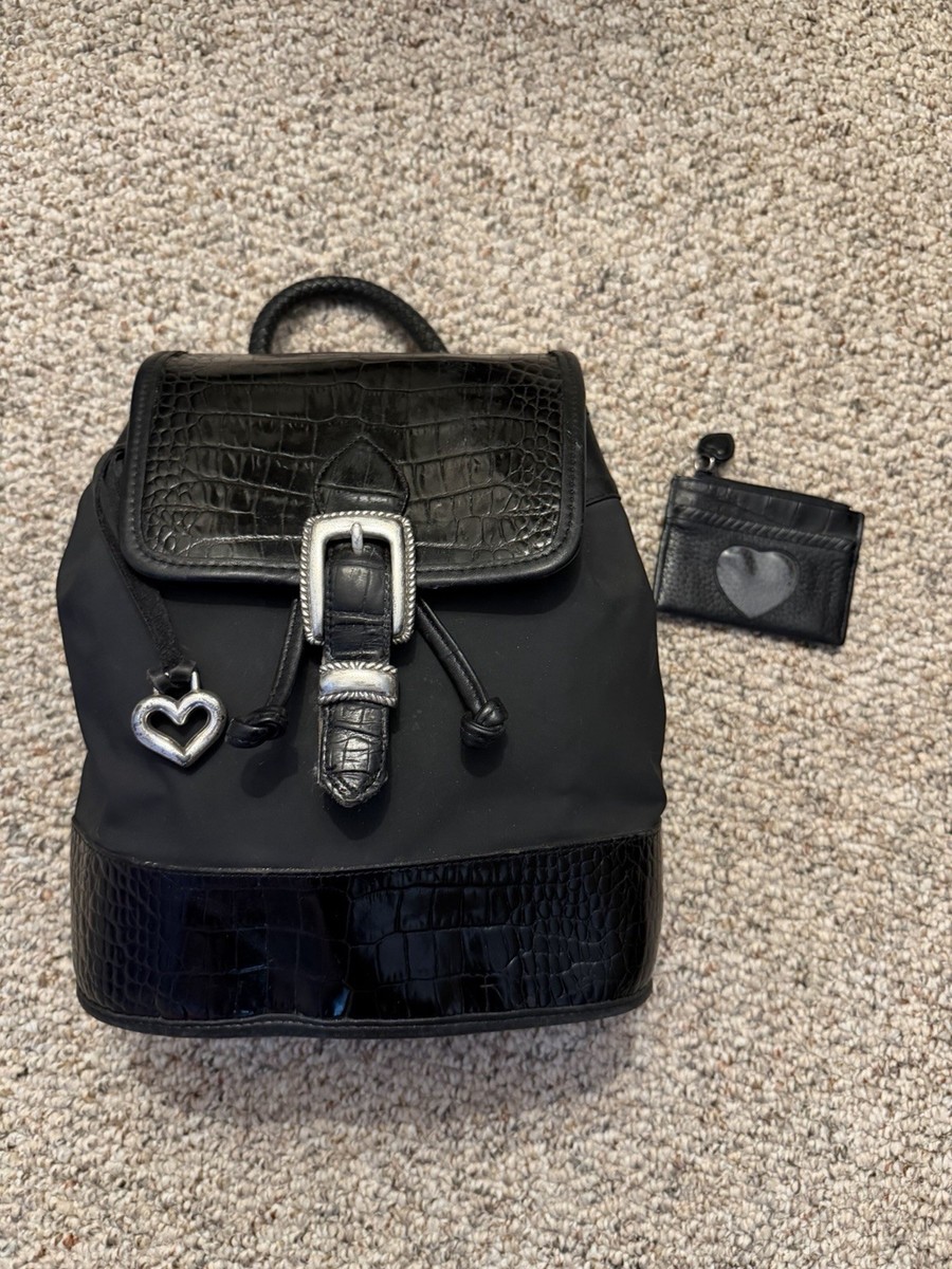 Brighton Black crocodile mini backpack & matching coin purse  display picture 1