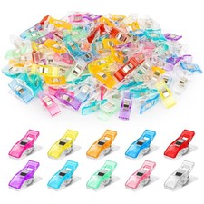100PCS Multi-Color Sewing Clips, Fabric, Quilting, Plastic Craft Clips, Supply