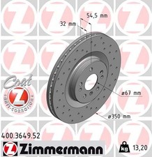 2x ZIMMERMANN Bremsscheibe SPORT Z 400.3649.52 f&uuml;r KLASSE MERCEDES W164 GL X164