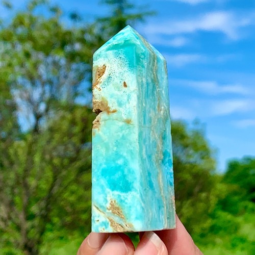 84G Natural Hemimorphite Obelisk Quartz Crystal Point Tower Home Decor healing - Picture 17 of 20