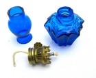 Cobalt Blue Glass Miniature Oil Lamp 7.5 inche Tall, Never Used. Vintage. — photo 6