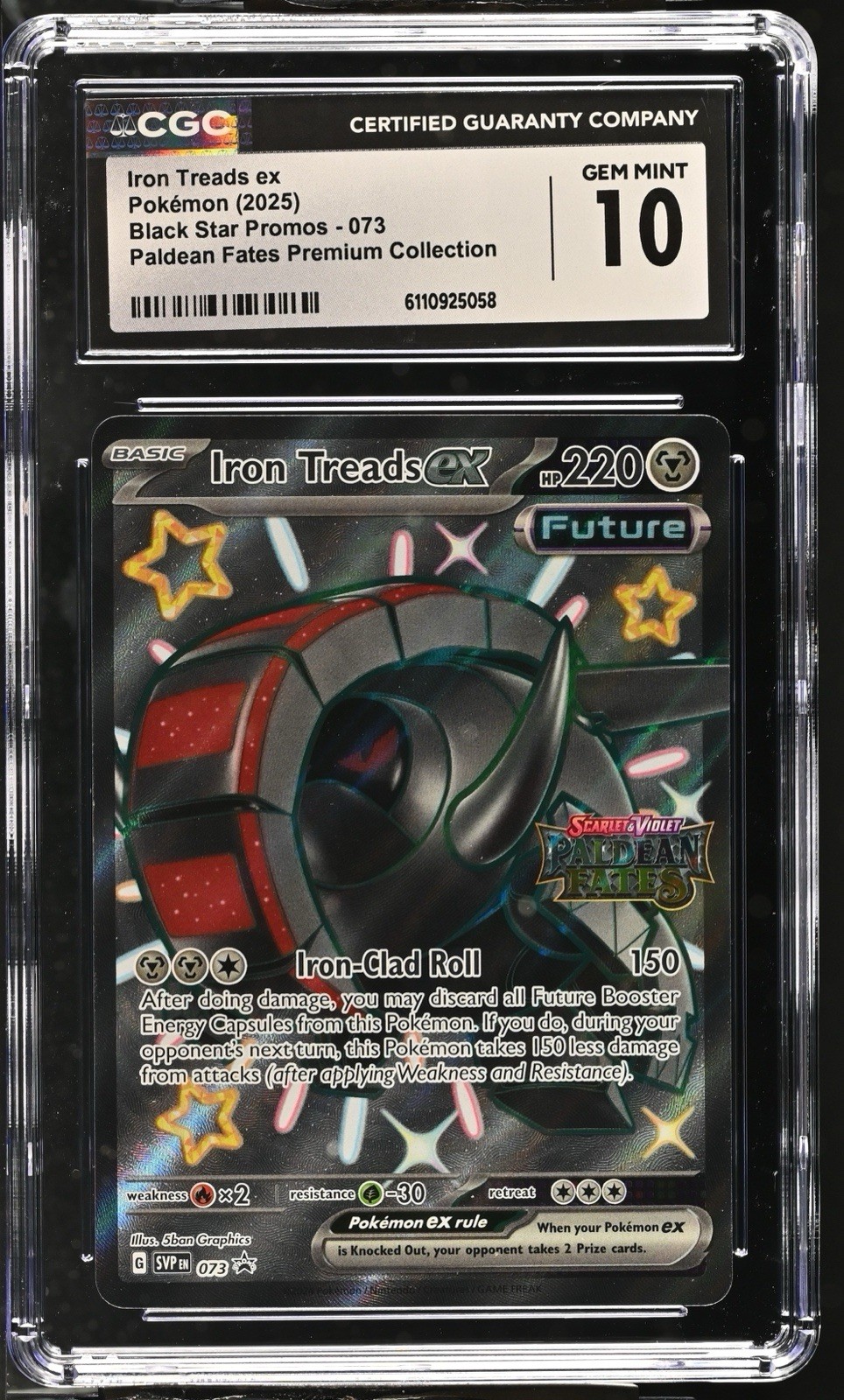 CGC 10 Iron Treads ex 073 Sv: Scarlet & Violet Promo Cards Holo STAMPED Paldean