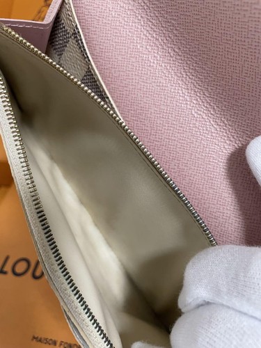 LOUIS VUITTON Damier Azur Portefeuille Emilie Wallet Rose Ballerine No Box N7137 - Picture 11 of 12