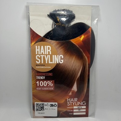 100% Remy Echthaar Extensions 18'' Farbe #2 Dunkelbraun Styling