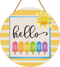 Summer Decorations for Home Hello Summer Door Decor Popsicle Sun Hanging Decorat