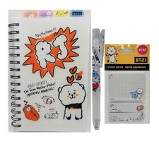 BT21 Doodling! RJ Tab Journal, Notas Adhesivas y Juego de Plumas de Gel Nuevo con Etiquetas