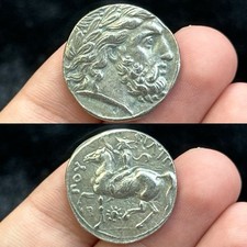 Very Old Ancient Roman Greek silver coated coin With King Image