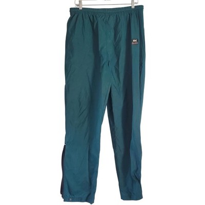 Helly Hansen Pants Men Large Green Rain Nylon Zip Water Resistant Hiking Ripstop