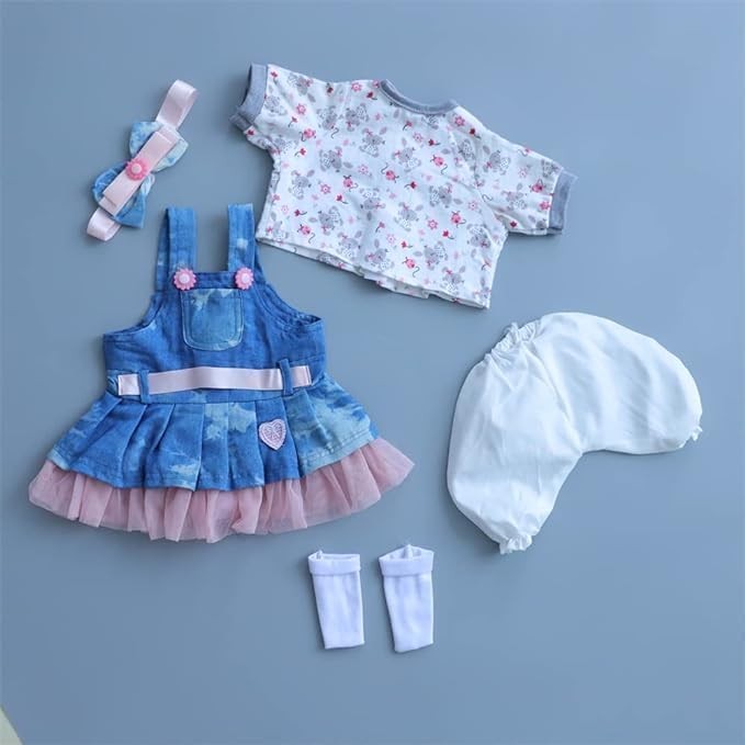 Clothes For 17-22 Inch Newborn Baby Dolls Girl Outfits Acces