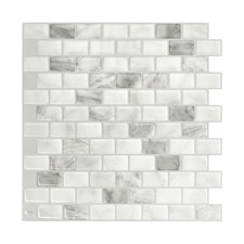 SMART TILES Peel and Stick Backsplash - 5 Sheets of 9.74" x 9.8" - 3D Adhesiv...