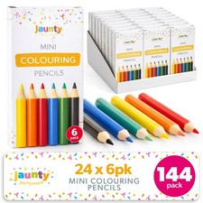144pk Mini Colouring Pencils Kids Art Pencil Set Party Bag Fillers School Craft