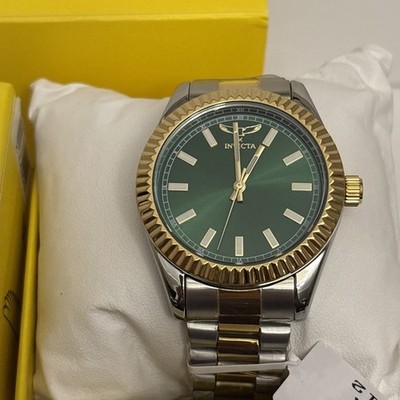Invicta Specialty Men s Watch 40mm Green Dial Two Tone Band  New in Box