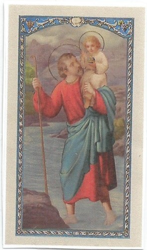 St Christopher Medal Pendant 925 Sterling silver chain Necklace + prayer card - Picture 3 of 3