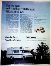Midas Mini 220 RV Motorhome Vintage Original Print Ad Full Page 1970s