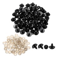 20Mm Sicherheitsaugen, 80Pcs Plastik-Bastelaugen Mit Unterlegscheiben, Schwarz