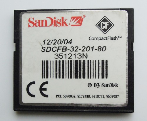 SanDisk 32MB CompctFlash CF Card Industrial Grade SDCFB-32 201 80 100% Genuine - Picture 2 of 3