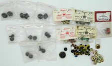 Vintage Lot Of Craft Eyes Blue Yellow Brown Cat Eyes For Dolls Stuffed Animal