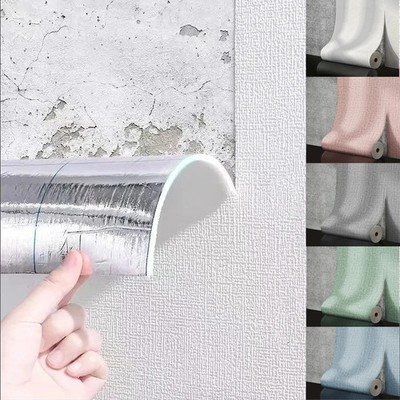 Self-Adhesive Foam Wall Panel Wide 3D Linen PVC Texture Waterproof Soundproof