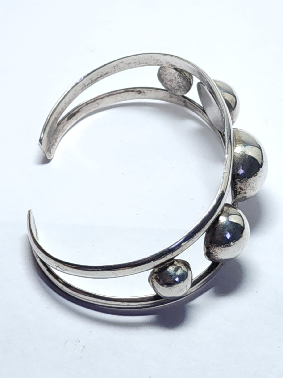 Taxco Sterling Round Domes Split Cuff Bracelet - image 2