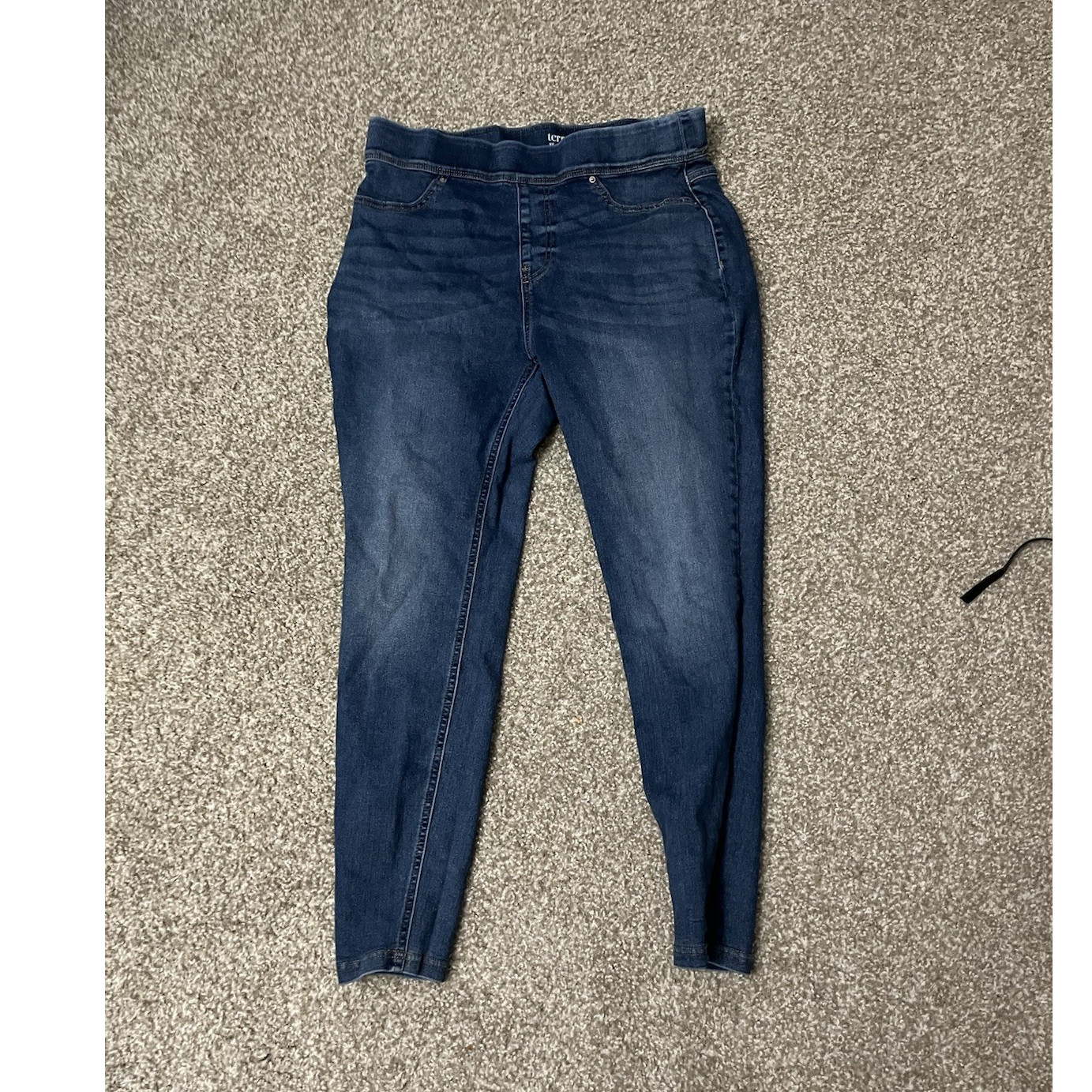 Terra & Sky Women's Plus Size Jegging Medium Blue Wash Solid