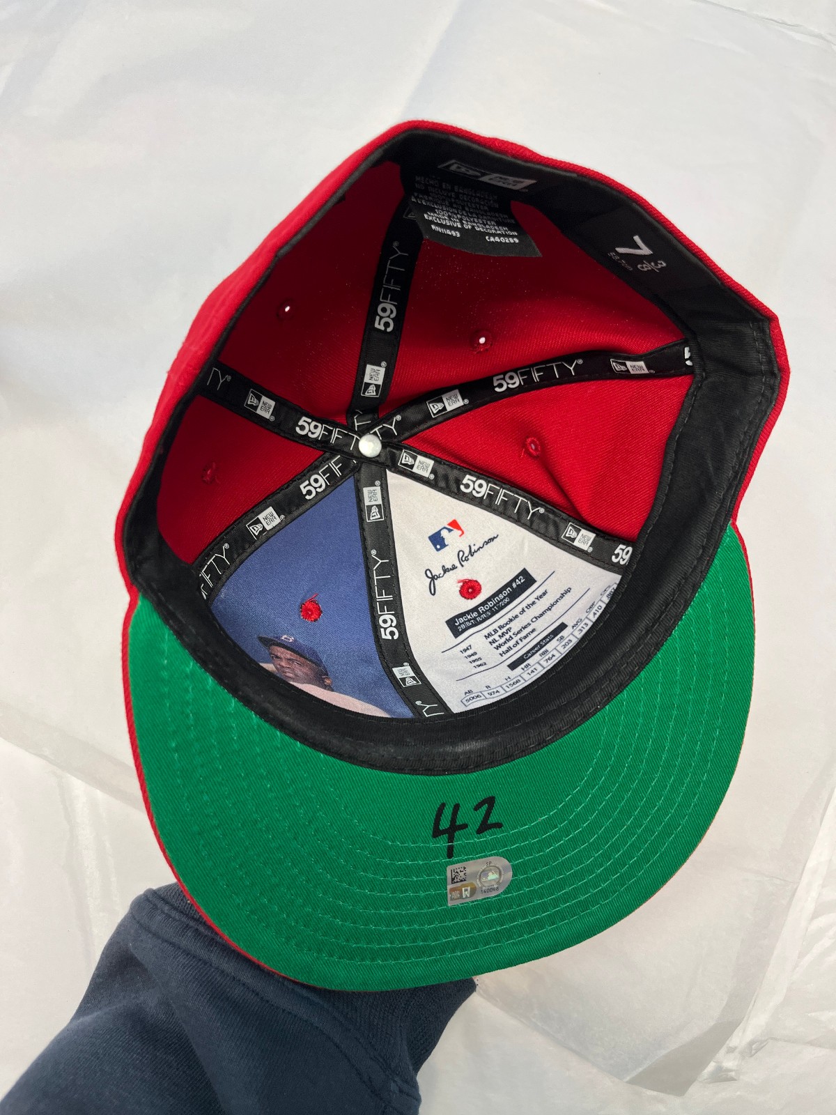 Curtis Mead Signed Game Used MLB 2026 Jackie Robinson Day Cap Auto view 7