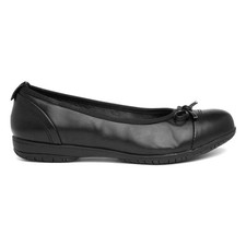 Soft Line Womens Shoes Black Adults Ladies Ballerina Slip On Wide Fit Size