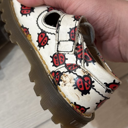 Vintage Dr. Martens Ladybug Shoe England Rare Kids Youth Size 8 - Picture 7 of 10