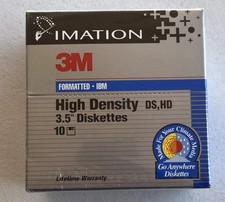 IMATION 3M Formatted IBM High Density 3.5  1.44MB, 10 Diskettes 12881 New Sealed