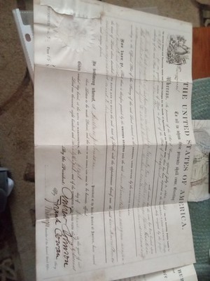 1868 U.S.A. Maryland Land Donation ANDREW JOHNSON SIGNED  GOVERNMENT Document