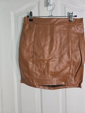 New NwT, Privy Faux Leather Mini Skirt, Sz Medium, Zipper Closure