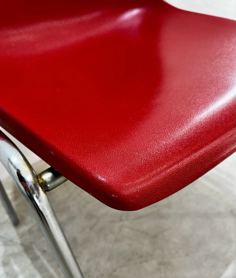 Kusch + Co Vintage Stapelstuhl Stuhl Rot 70er Jahre Sitzschale Klassiker - Bild 3 von 4