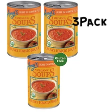 (3 pack) Amy’s Soup, Organic Light in Sodium Chunky Tomato Bisque, 14.5 Oz
