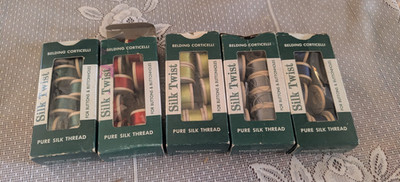 Vintage Belding Corticelli Silk Twist Thread 39 Varied colors Sewing Fly Tying