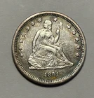 1861 SEATED LIBERTY QUARTER XF