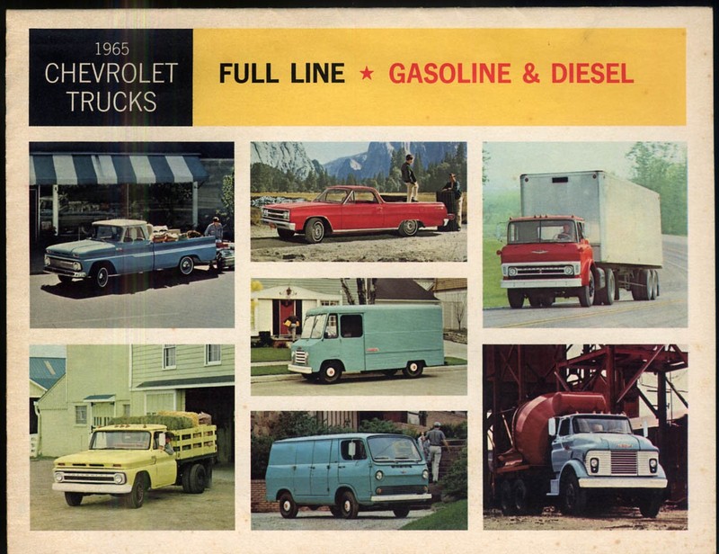 1965 Chevrolet Full Line Gas & Diesel folder pickup El Camino vans &c R-1 12/64