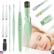 9-Piece Ear Wax Removal Kit - LED Tools & USB Wax Remover for Kids & Adults