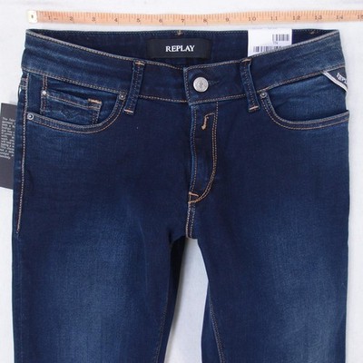 NEU Replay NEU LUZ blaue Stretch-Skinny-Damenjeans W28 L32 UK-Größe 8 neu mit Etikett