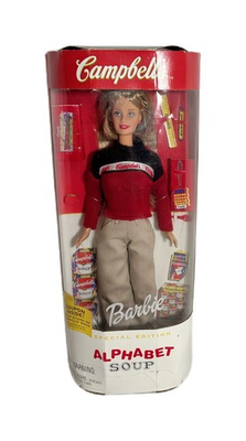 #ad 📚 1999 Campbell’s Alphabet Soup Barbie 🥫👩‍🍳 Special Edition • Mattel • NEW I $19.95