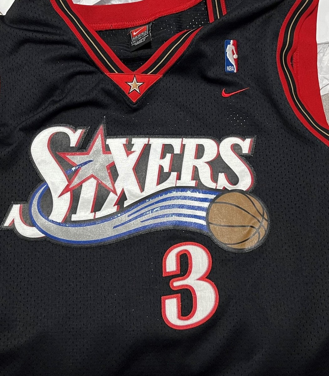 Nike Sixers Iverson ジャージ M ブラック ゲームシャツ 90-00's NIKE TEAM ナイキ SIXERS IVERSON シクサーズ
