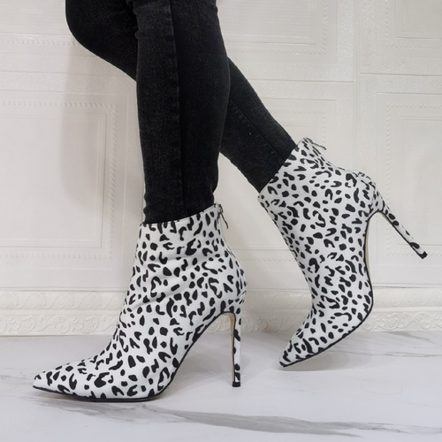 leopard bootie heels