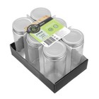 6 x Glass Conserve Jar 500ML Silver Lid Honey Jam Lolly Storage Preserving Jars