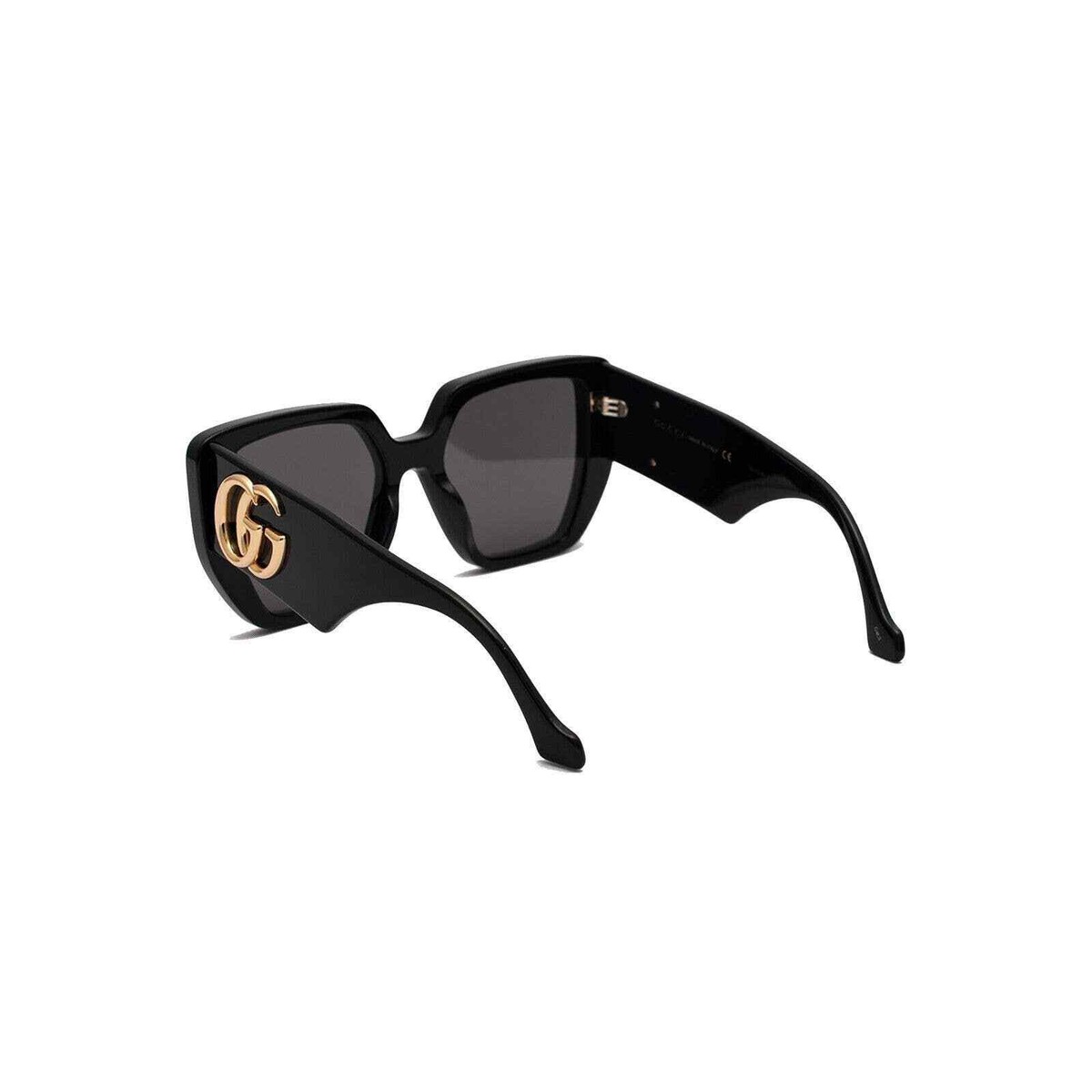Gucci Sunglasses GG0956S 003 Black Gold Grey Square Woman