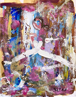 ''Vogue - Christina Dior Spring'' Abstract French Haute Couture Oil Painting Paper