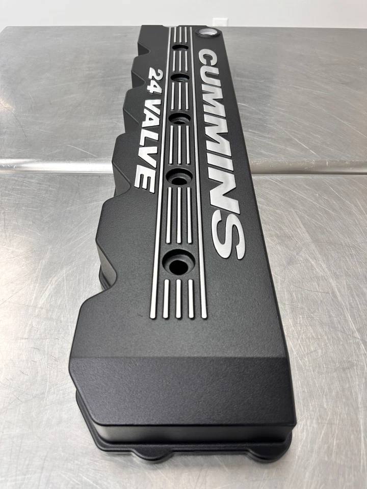 Dodge Ram 1998-2002 turbo diésel 5,9 L Cummins cubierta de válvula recubierta textura negra Foto 4 de 4