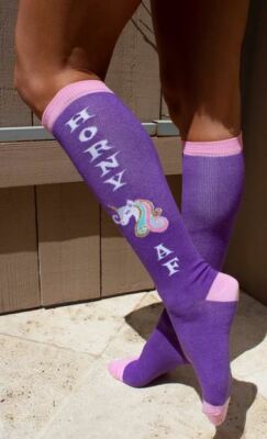 New Leg Avenue 5621 Knee High Horny AF Socks