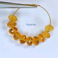 6.5mm Finest Golden Citrine Faceted Rondelle Bead 10 