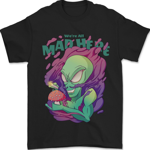 All Mad Here Alien Magia Setas Camiseta Hombre 100% Algodón - Imagen 16 de 94