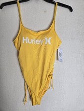 NEW Hurley Yellow One Piece Swim Suit Womens Med